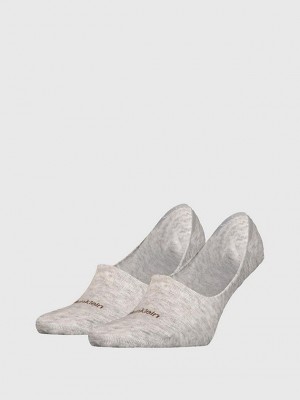 Beige Calvin Klein 2 Pack Invisible Men Socks | ZWIK-42937