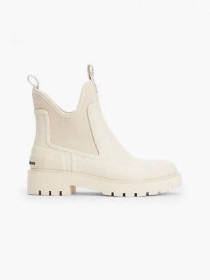 Beige Calvin Klein Chelsea Rain Women Boots | LNPD-84623