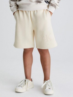 Beige Calvin Klein Interlock Pique Boys's Shorts | WAGL-50263