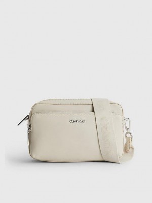 Beige Calvin Klein Large Recycled Crossbody Women Bags | WTCQ-05462
