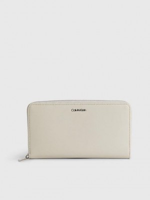 Beige Calvin Klein Large Recycled Rfid Women Wallet | VUPT-73928