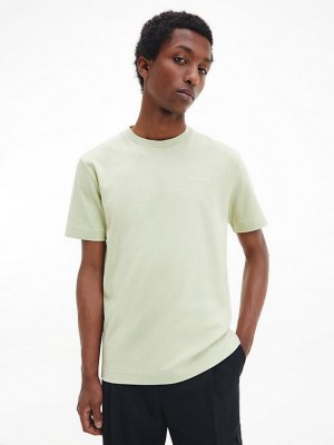 Beige Calvin Klein Organic Cotton Men T-Shirt | UTRP-03816