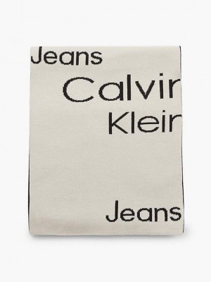 Beige Calvin Klein Organic Cotton Women Scarf | XVYA-94687
