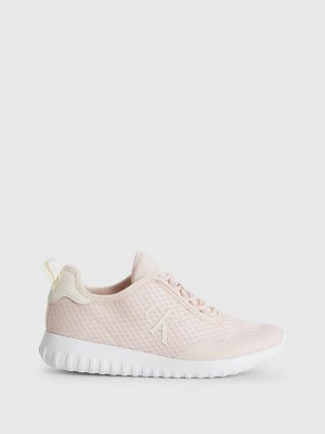 Beige Calvin Klein Recycled Mesh Women Sneakers | BPIG-39478