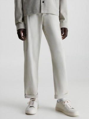 Beige Calvin Klein Relaxed Cargo Men Pants | YXGZ-93107