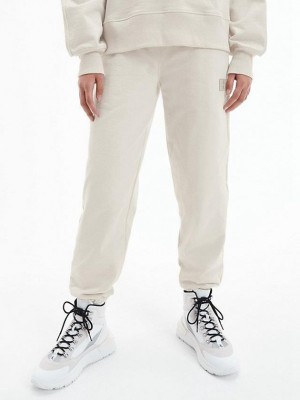 Beige Calvin Klein Relaxed Recycled Cotton Women Joggers | GSAH-64578