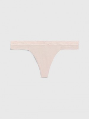 Beige Calvin Klein Seductive Comfort Women Thong | CLZK-79260