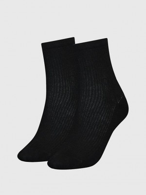 Black Calvin Klein 2 Pack Ankle Women Socks | HKFN-93715