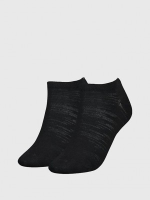 Black Calvin Klein 2 Pack Ankle Women Socks | NKJE-30295