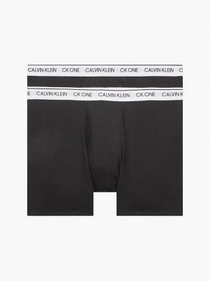 Black Calvin Klein 2 Pack Boxer - CK One Men Briefs | CQSX-57483