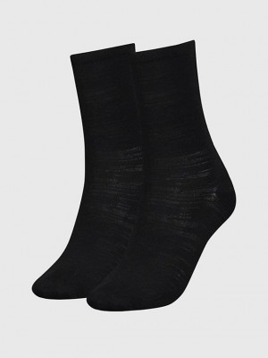 Black Calvin Klein 2 Pack Crew Women Socks | QAIW-70968