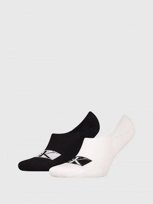 Black Calvin Klein 2 Pack Invisible Men Socks | YZNO-52169
