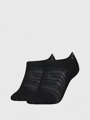 Black Calvin Klein 2 Pack Invisible Women Socks | SUCM-21903
