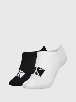 Black Calvin Klein 2 Pack Invisible Women Socks | BUGD-21975