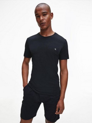 Black Calvin Klein 2 Pack Lounge - CK One Men T-Shirt | YAOH-74238