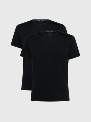 Black Calvin Klein 2 Pack Lounge - Modern Cotton Men T-Shirt | NHPC-42183