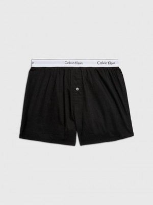 Black Calvin Klein 2 Pack Slim Fit Boxers - Modern Cotton Men Briefs | BWCI-90423