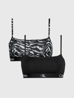 Black Calvin Klein 2 Pack - Ck96 Women Bra | NWDF-76458