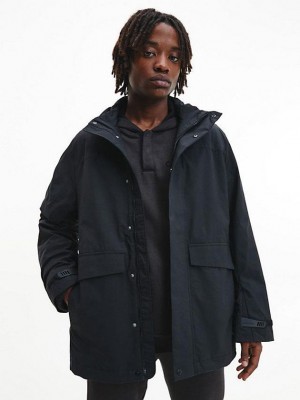 Black Calvin Klein 3 In 1 Men Jacket | LHZJ-56720