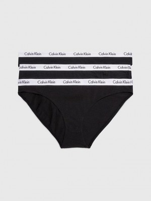 Black Calvin Klein 3 Pack Bikini - Carousel Women Briefs | UHTB-93520