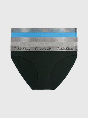 Black Calvin Klein 3 Pack Bikini - Radiant Cotton Women Briefs | MYNR-25380