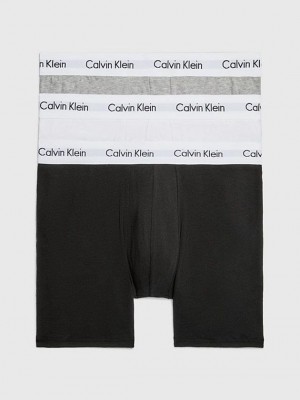 Black Calvin Klein 3 Pack Boxer - Cotton Stretch Men Briefs | TWLM-40821