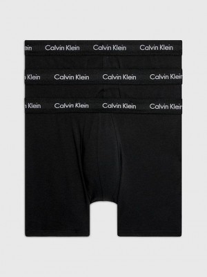 Black Calvin Klein 3 Pack Boxer - Cotton Stretch Men Briefs | EGLF-06745