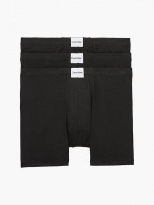 Black Calvin Klein 3 Pack Boxer - Pure Cotton Men Briefs | QLWM-46791