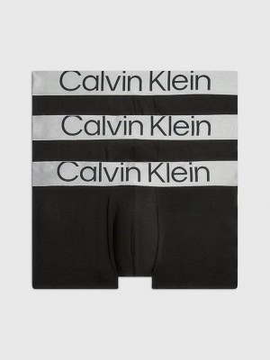 Black Calvin Klein 3 Pack Low Rise - Steel Micro Men Briefs | LHVY-34576