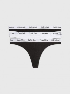 Black Calvin Klein 3 Pack - Carousel Women Thong | FBRX-61475