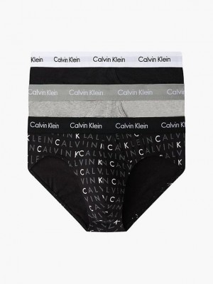 Black Calvin Klein 3 Pack - Cotton Stretch Men Briefs | DYSP-68421