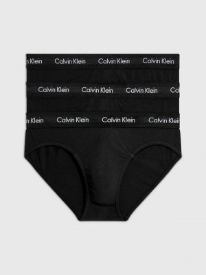 Black Calvin Klein 3 Pack - Cotton Stretch Men Briefs | GJWO-84530