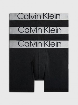 Black Calvin Klein 3 Pack - Steel Cotton Men Briefs | DIRZ-61208
