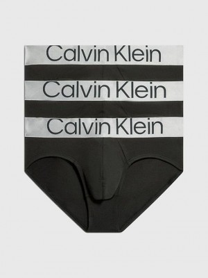 Black Calvin Klein 3 Pack - Steel Micro Men Briefs | WFQE-83154