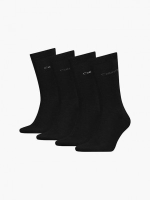 Black Calvin Klein 4 Pack Crew Gift Set Men Socks | ZTUJ-89643