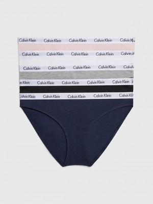 Black Calvin Klein 5 Pack Bikini - Carousel Women Briefs | WROT-97431
