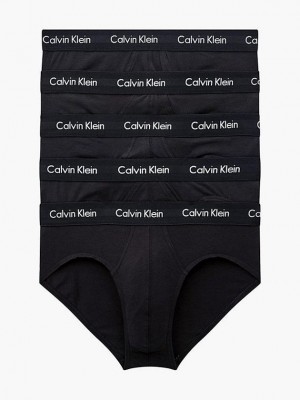 Black Calvin Klein 5 Pack - Cotton Stretch Men Briefs | MNFP-05179