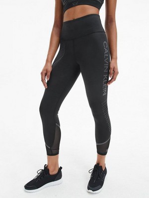 Black Calvin Klein 7/8 Gym Women Leggings | AURZ-19852