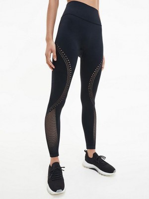 Black Calvin Klein 7/8 Gym Women Leggings | MXAI-27963