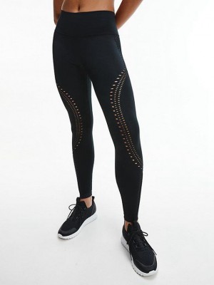 Black Calvin Klein 7/8 Gym Women Leggings | JPDS-71230