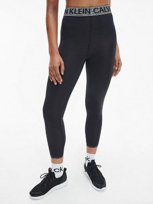 Black Calvin Klein 7/8 Gym Women Leggings | SGUF-25876
