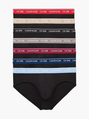 Black Calvin Klein 7 Pack - CK One Men Briefs | LQAI-96023