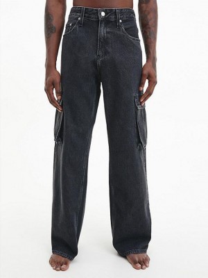 Black Calvin Klein 90's Loose Men Jeans | SYBG-04621