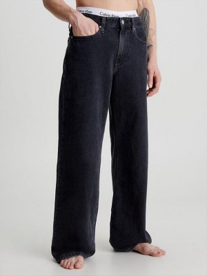 Black Calvin Klein 90's Loose Men Jeans | BCZR-78203