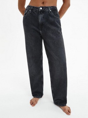 Black Calvin Klein 90's Straight Women Jeans | WLPK-23540