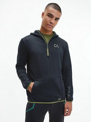Black Calvin Klein Balaclava Men Hoodie | HXVP-20795