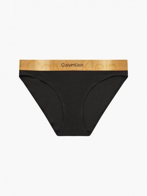 Black Calvin Klein Bikini - Embossed Icon Women Briefs | ZXGK-35276