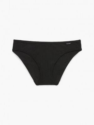 Black Calvin Klein Bikini - Pure Ribbed Women Briefs | NCXP-91632