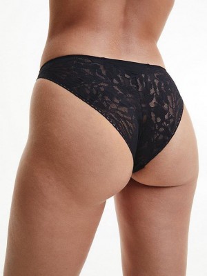 Black Calvin Klein Bikini - Ultra Soft Lace Women Briefs | EHRI-46512