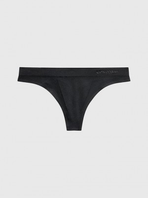Black Calvin Klein Bonded Flex Women Thong | JFBD-93756